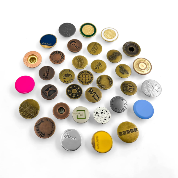 Custom logo shank zinc alloy stainless steel jeans-rivet 4 parts snap buttons for jeans - Image 3