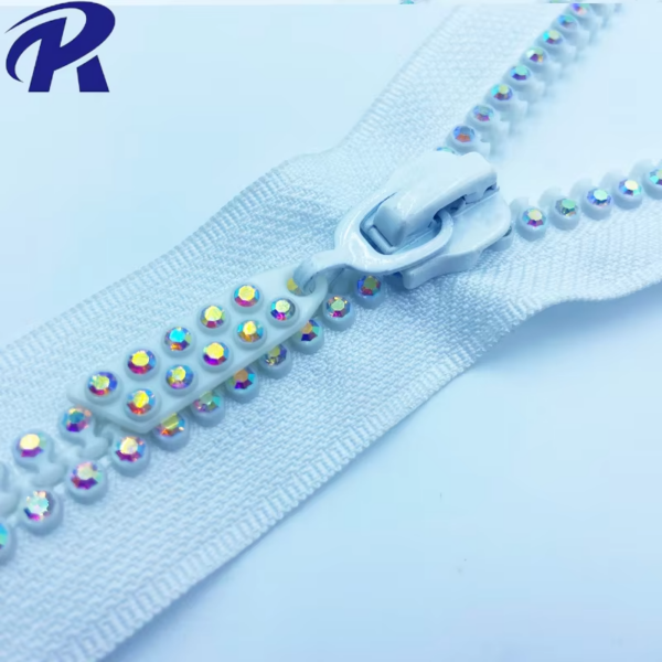 Top Quality Customizable decorative Diamond Teeth Resin Zipper Multi-color shiny for Jacket Luggage Special Clothing - Image 2