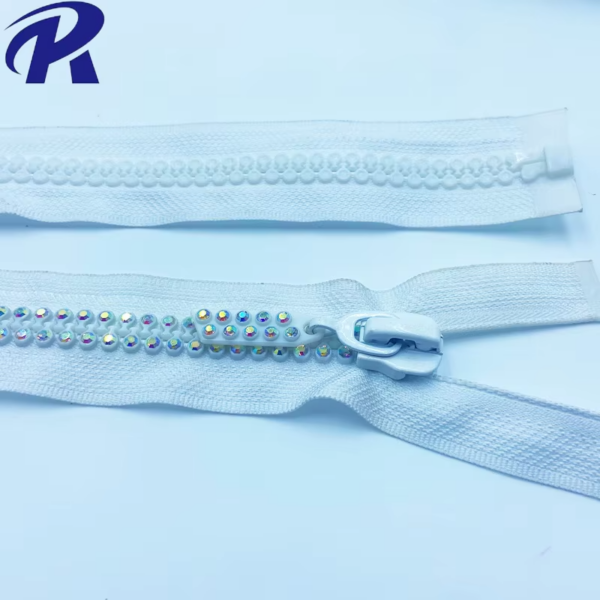 Top Quality Customizable decorative Diamond Teeth Resin Zipper Multi-color shiny for Jacket Luggage Special Clothing - Image 3