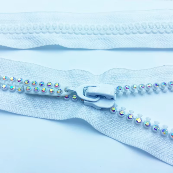 Top Quality Customizable decorative Diamond Teeth Resin Zipper Multi-color shiny for Jacket Luggage Special Clothing - Image 4