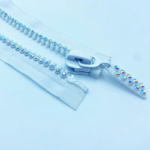Top Quality Customizable decorative Diamond Teeth Resin Zipper Multi-color shiny for Jacket Luggage Special Clothing - Image 5